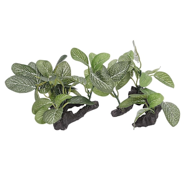 2 stk. Akvarieplanter Dekorationer Høj Simulation Akvarium Kunstige Landskabsplanter til Akvarier