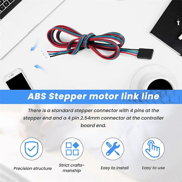 Förlängd NEMA 17 Stepper Motorkabel 1M 4 6 Pin 3D-skrivare