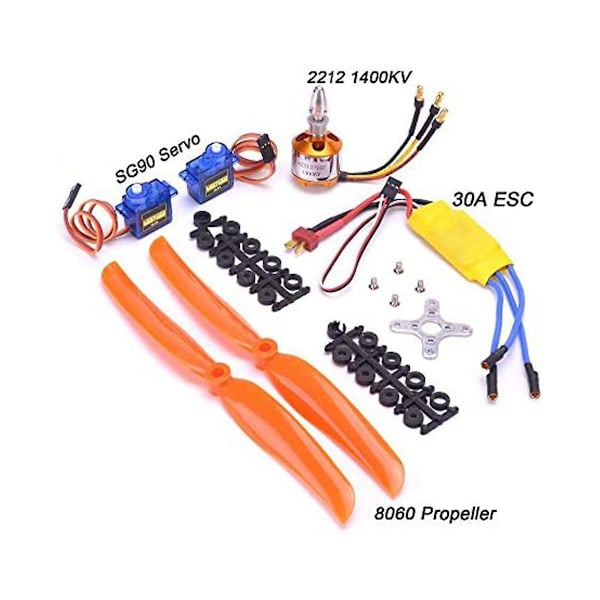 2212 1400KV Motor+30A ESC+SG90 Servo+8060 Propeller Set för RC Flygplan Quadcopter Fastvingat Flygplan Helikopter