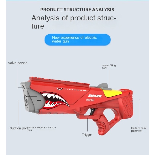 Beach Electric Water Gun Automatisk induktionsvattenabsorption red