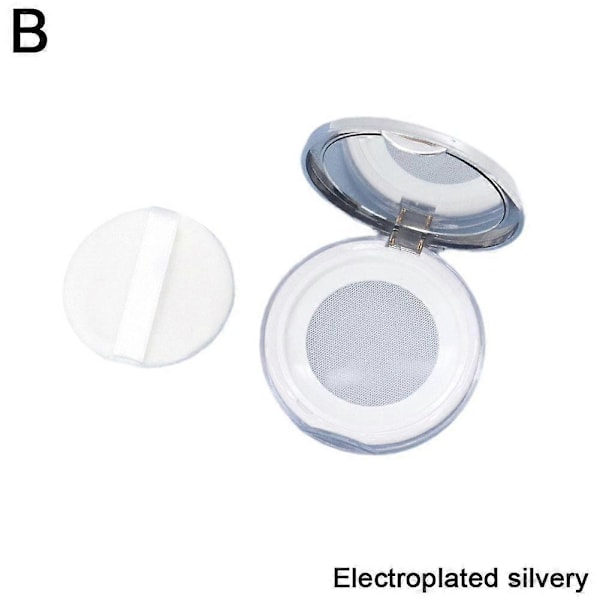 Løs Pudder Kompakt Etui Let at Bære Forebygger Lækage Eller Spild Electroplated silvery