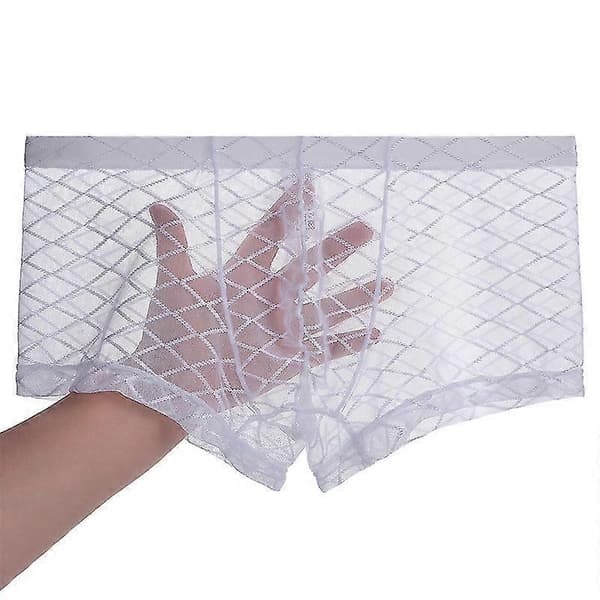 Herre Boxer Briefs Mid-Rise Stretch Mesh Underbukser White L