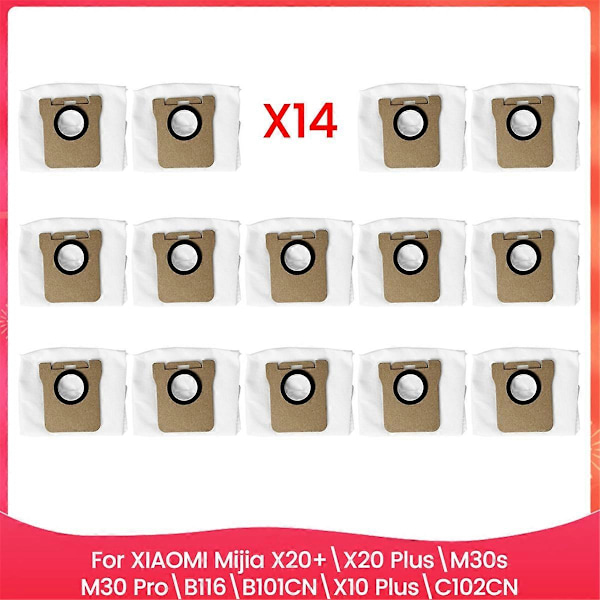 14 st Dammsugarpåsar för X20+/X20 Plus/M30s Dammsugare