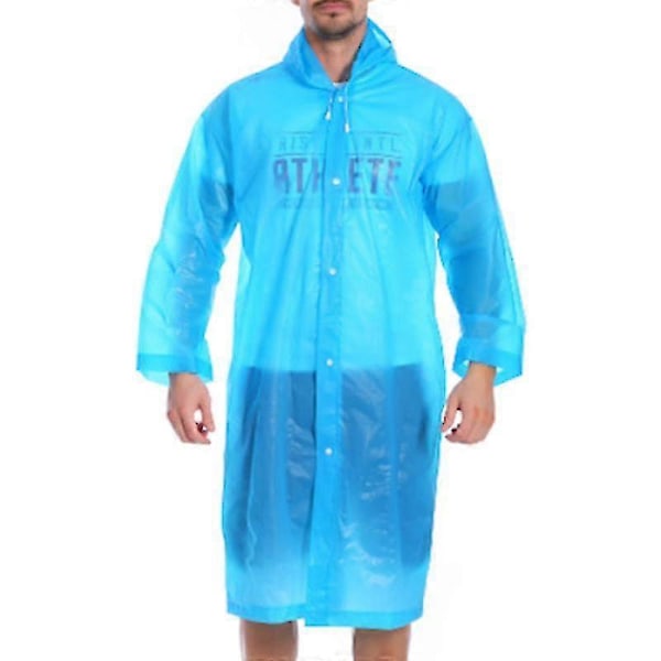 Aikuisten Eva vedenpitävä sadetakki uudelleenkäytettävä sadetakki hupullinen poncho Blue