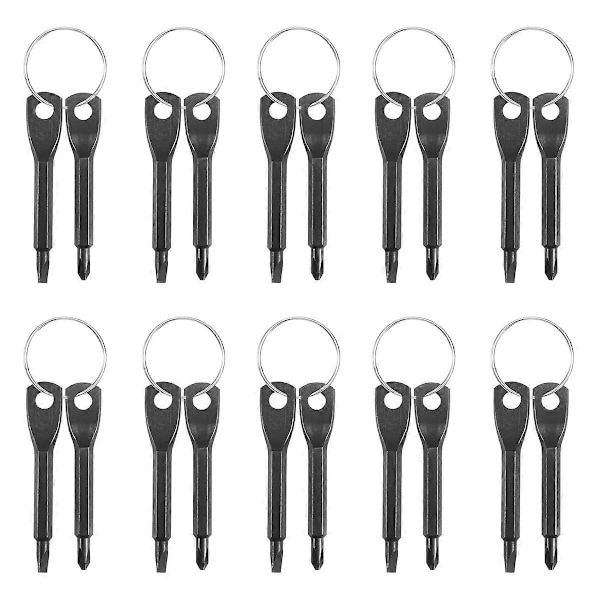 10-pack Portabel Skruvmejsel Verktyg Utomhus EDC Multifunktionsverktyg Platt- Skruvmejsel Skruvmejsel Nyckelring