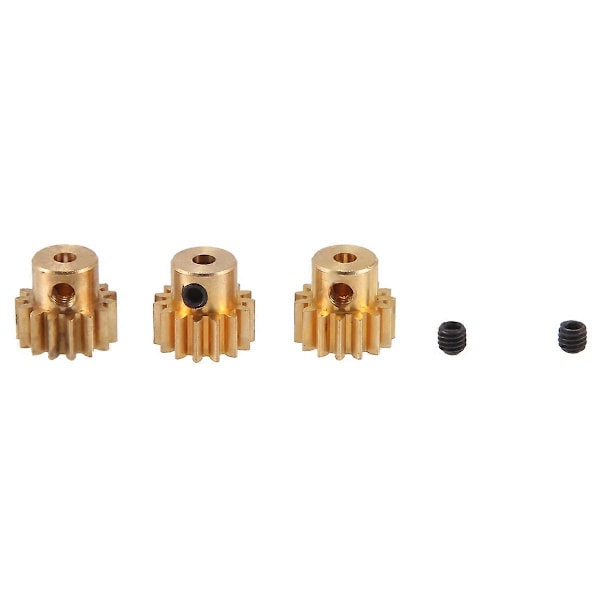 3ST 3,175 mm Axel Mässing Pinjong Motorväxel M0.8 för 1/10 1/8 RC, 15t