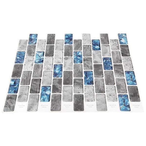 Vivid Tiles Blå Skal och Fäst Kakel 3D Självhäftande Tapet