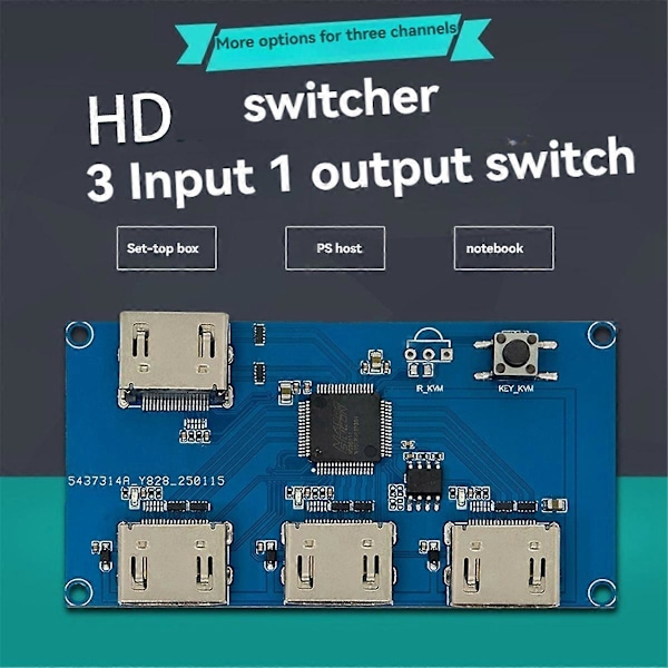 -Kompatibel Switch Splitter 3 i 1 Utgång Monitor Modul -Kompatibel HD Distributör Display Modul