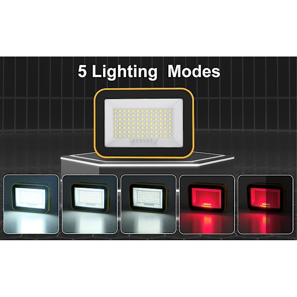 Bärbar Super Stark 97 SMD Arbetslampa USB Uppladdningsbar 5 Lägen LED Ficklampa för Utomhuscamping
