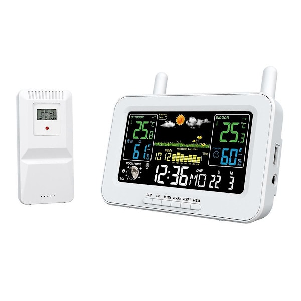 Termometer Hygrometer med Trådlös Utomhussensor EU-kontakt B