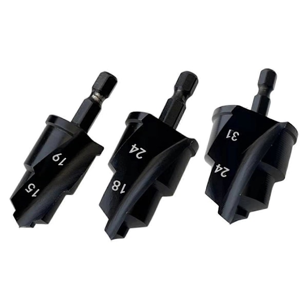 3-pack PPR Vattenrör Expansionsborr Försänkare Bit Rörläggning Borrverktyg Sexkantsskaft Hålsåg 20/25/32mm
