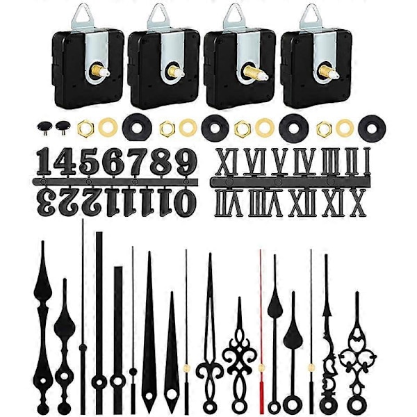 1 Set Ersättningsurverk Batteridriven Klocka Nummer Klockvisare Kit