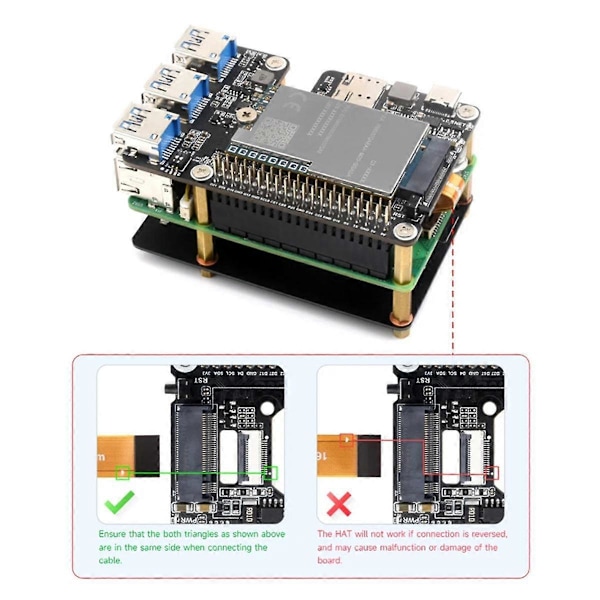 PCIe till M.2 4G/5G och USB 3.2 HAT Kompatibel med SIMCom/Quectel 4G/5G-moduler, PCIe-expansionskort för 5