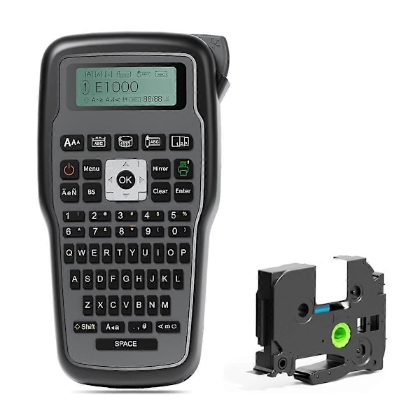 E1000 Etikettskrivare QWERTY Tangentbord Grå