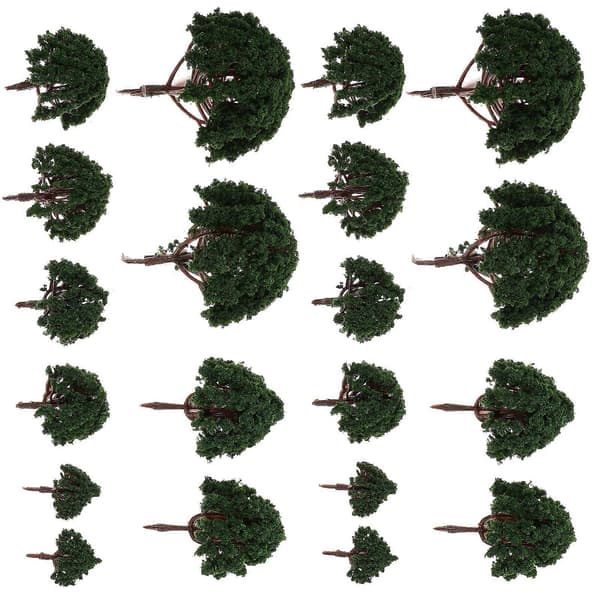 20 st Modell Landskap Träd 3CM-8CM (Mörkgrön)