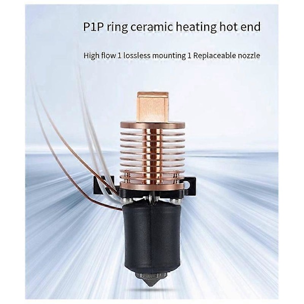 Extrudering för P1P P1S Uppgraderad Hotend Snabb Ersättningsmunstycke Cirkulär Materialkylare