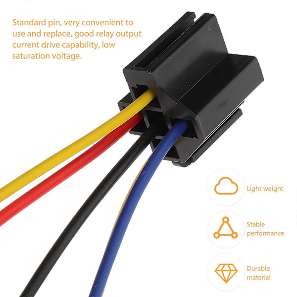 5 st Reläsockelbas Hållare Auto Mini Relä 12V 40A Relä Universalrelä för Bil