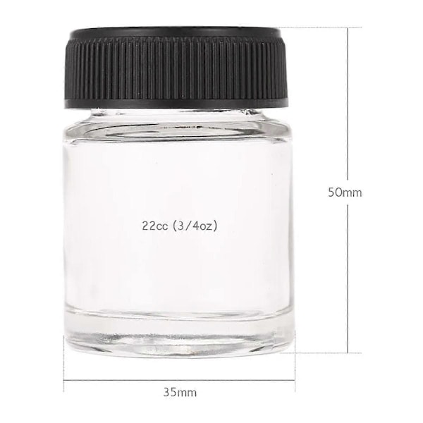 Neglekunst Airbrush Tank Glasflaske, 22cc Malerkop