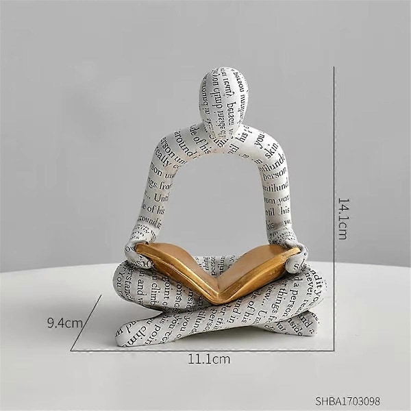 Nordisk Abstrakt Resin Skulptur - Tänkare Figurin Staty A