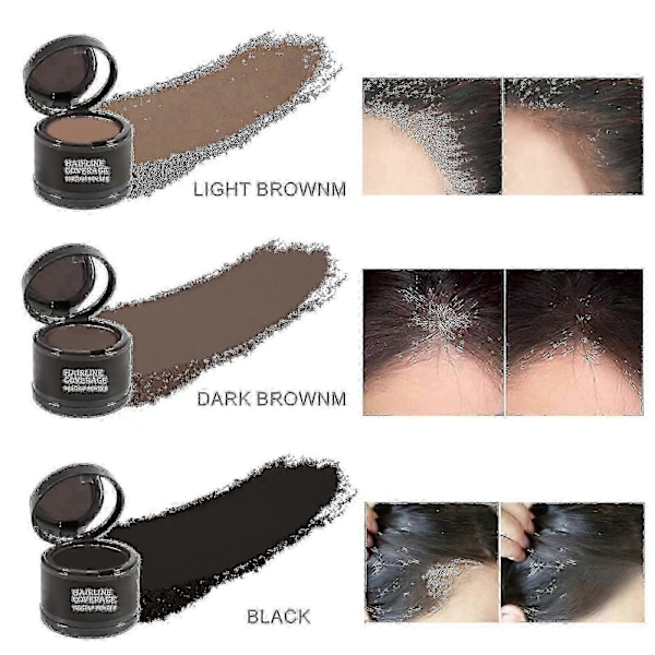 EELHOE hårgrænse dækning Polish pink tyk hårgrænse bærbar let at påføre hårgrænse concealer skyggepulver Light brown