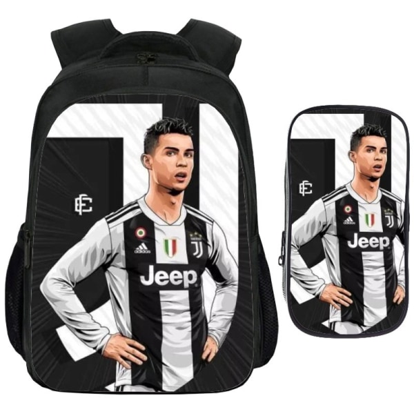 Football Star skolväska Cristiano Ronaldo 2-delad set (skolväska + case) black 41CM