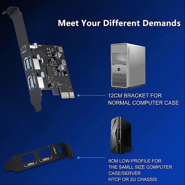 USB PCIE-kort 18W Power Delivery, PCI Express 3 Portar