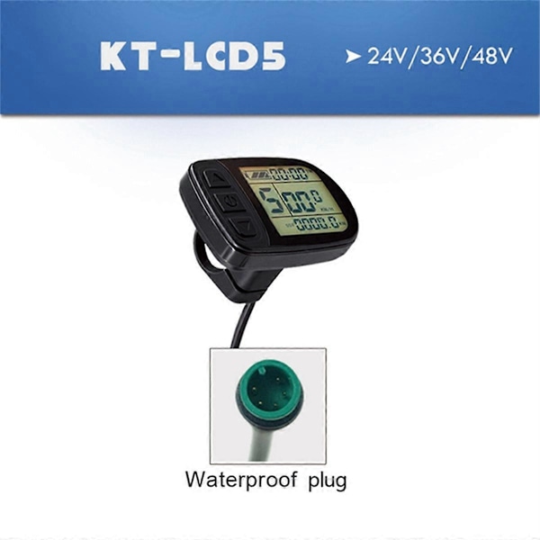 Ebike KT-LCD5 Display 24V36V48V72V SM/Vattentät Kontakt Display