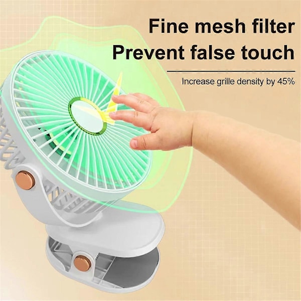 Bærbar LED Campingventilator med Natlys USB Hvid