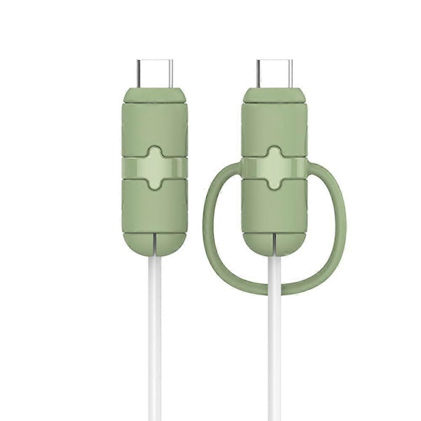 2 kpl Silikoninen Latauskaapelin Suojakotelo Murtumaton Datalinjan Johdon Suoja Käämisuojus Kaapelin Kääre Yhteensopiva Iphone Androidille Typelle Light Green Type-C