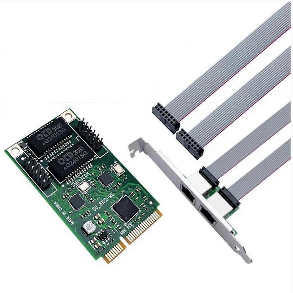 Mini PCIE Gigabit Nätverkskort PCIE till 2 Port RJ45 Nätverkskort