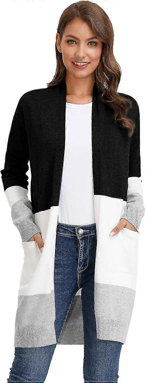 Damkofta Stickad Jacka Navy White Block XL