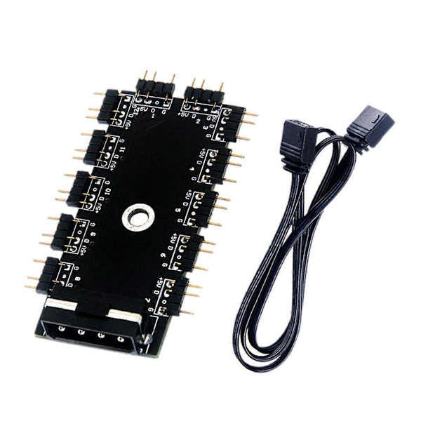 Moderkort 1 till 11 5V 3 Pin PWM Kylfläkt HUB 4PIN IDE Strömförsörjning