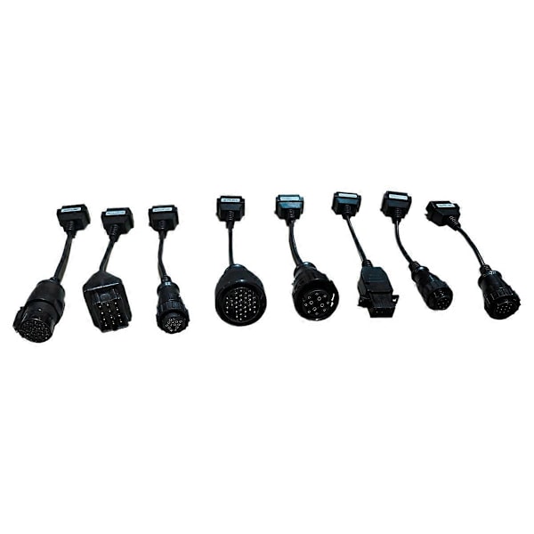 Komplett set 8 st Lastbilsomvandlare Hane Till Hona OBD2