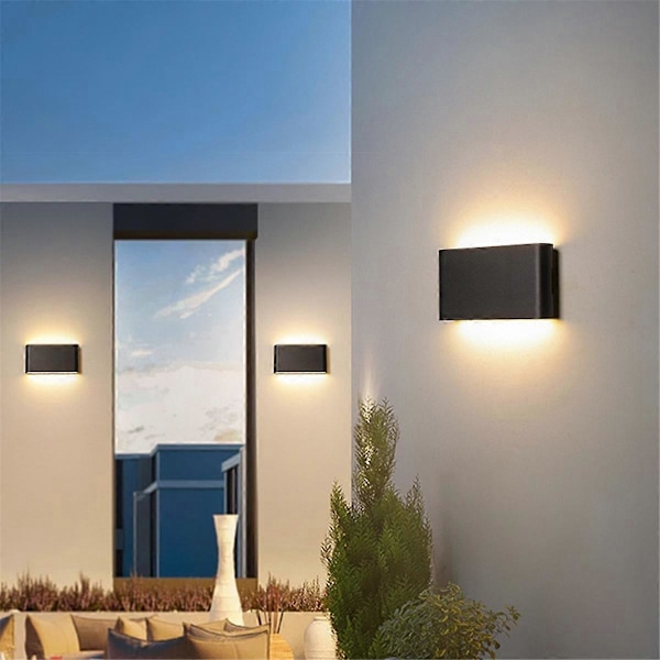 LED Vägglampa Vattentät Inomhus Väggbelysning Svart S