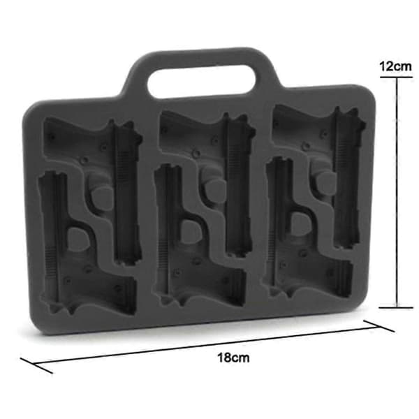 DIY Ispistolformad Isform Bricka Dryckestillbehör Säkerhet Mjuk Silikonform för Chokladgelé