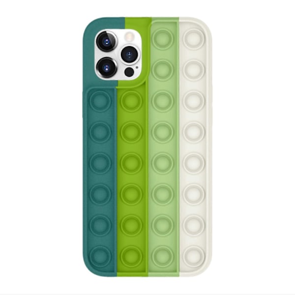 Bubble Sensorisk Fidget Legetøj Telefoncover, 3D Blød Silikone Regnbuefarve Simpel Fordybning Stress Relief Telefoncover Kompatibelt Med Iphone 11 Pro Max