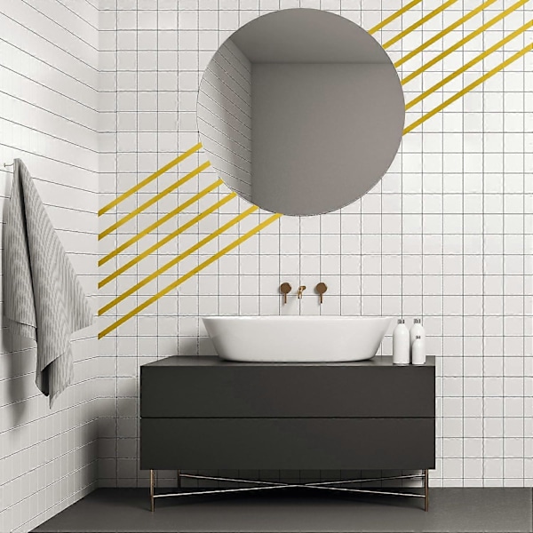 Rulle Guldfärgad Metalltejp - DIY Grafisk Konsttejp Guldspegel Washi Tejp Guld Förpackningstejp För Hantverksdekoration (10mm*50m)