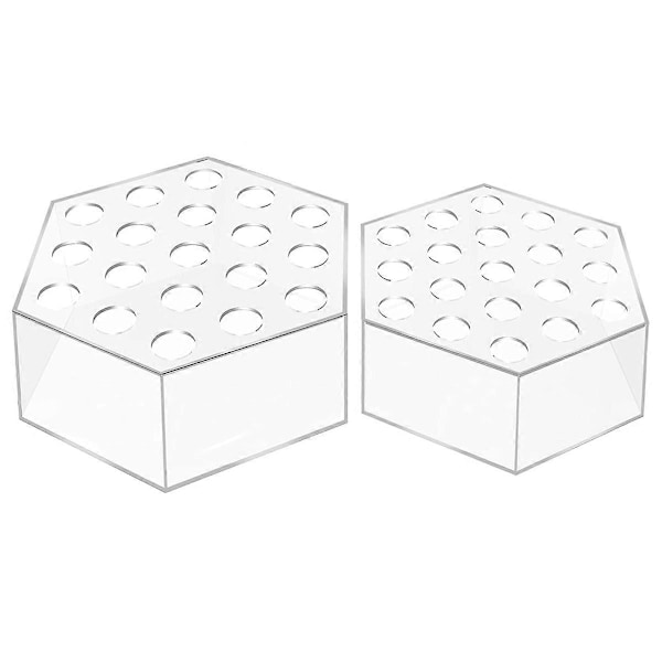 2-delad Akryl Hexagon Blomvas, Klar Akrylvas för Heminredning