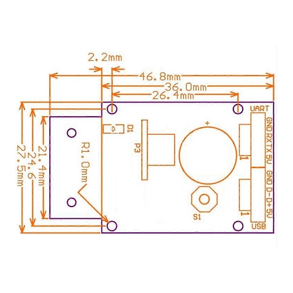 GM65 USB Kabelansluten Streckkodsläsare 1D 2D Streckkodsläsare QR-kodläsarmodul CMOS Summer för Påminnelse