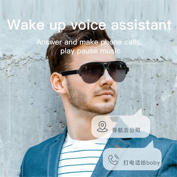 Bluetooth Solglasögon Smart Glasögon Handsfree Samtal Musik Solglasögon