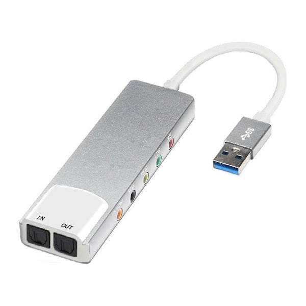 USB Extern Ljudomvandlare Ljudkort 5.1 Kanal Hörlursadapter