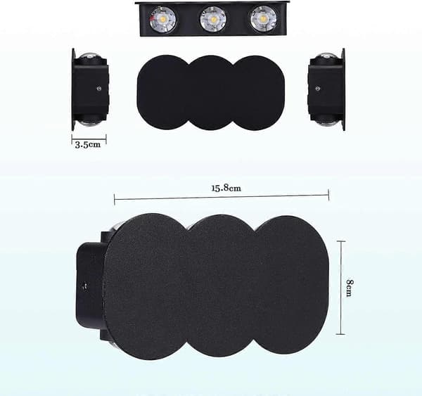 Vägglampa Inomhus 6W LED Modern, Rektangulär Väggbelysning Upp Ner |