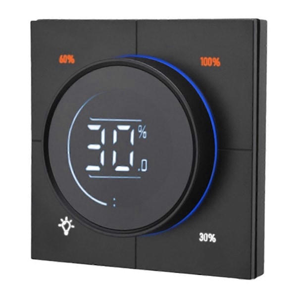 Zigbee 3.0 MOSFET Dimmer, LCD Bakkantsdimmer Svart