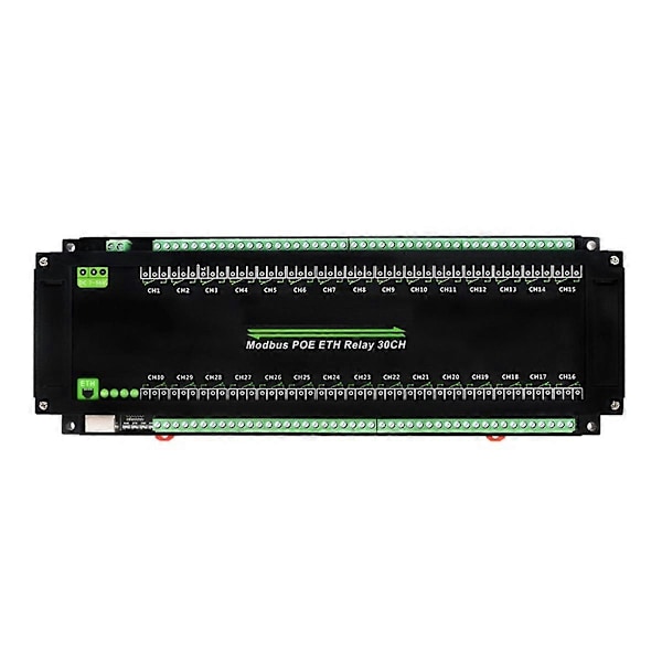 30-kanals Ethernet-relämodul, Modbus RTU/Modbus-protokoll, PoE-port med olika isoleringsskyddskretsar