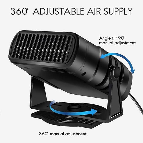 Varme Køle Ventilator Bilvarmer Afdugger 200W 360 Graders Rotation 24V