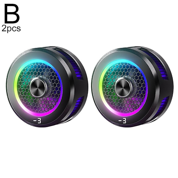 AL19 Puolijohdemagneettinen puhelimen jäähdytin valoilla, lämpösuoja matkapuhelimelle BLACK 2PCS