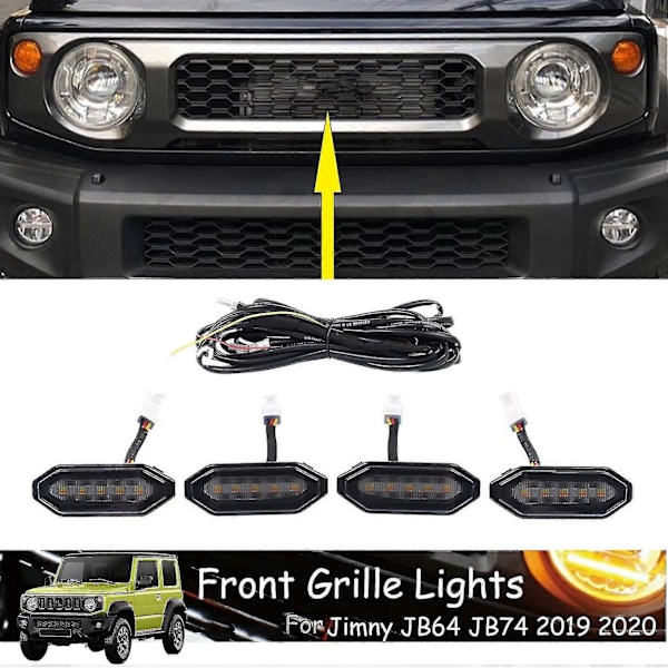 Led Front Grill Lampor Vitt Ljus Extern Grill För Jimny Jb64 Jb74 2019 2020 2021 Hög Version