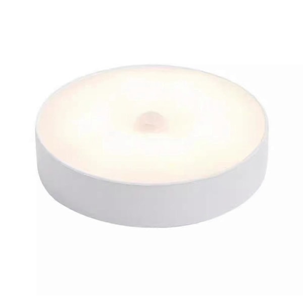 8LED Rörelsesensorlampa USB Trådlös PIR Batteri Väggskåp Trappa Nattlampa Warm light