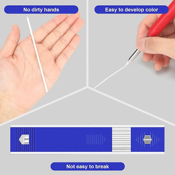 24 stycken snickarpenna stift påfyllning 2,8 mm vit, pennstift påfyllning