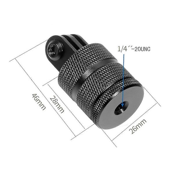 Kamerafästeadapter i aluminium för Canon Standard 1/4\" gängade hål 360 graders rotationsstativfästeadapter för GoPro Diverse kameror